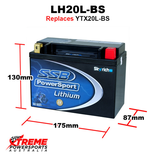 SSB 12V 500 CCA LH20L-BS Can-Am COMMANDER 1000 2011-2013 SSB Lithium Battery