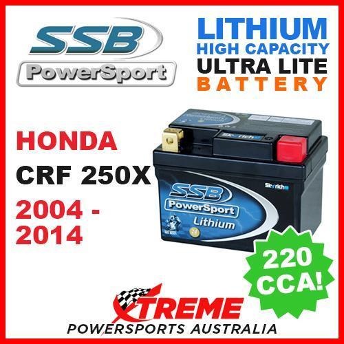 SSB 12V LITHIUM ULTRALITE 220 CCA BATTERY HONDA CRF250X CRF 250X 2004-2014 MOTO