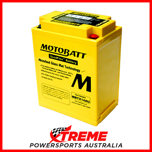 Motobatt 12V 210 CCA MBTX14AU Artic Cat 500 CORE 2012-2013 Motobatt AGM Battery