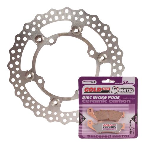 Brake Disc & Pad Front Kit Wave for Kawasaki KLX450R 2008-2019 2020 2021 2022