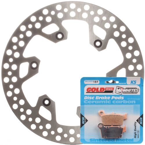 Brake Disc & Pad Rear Kit Wave for Yamaha YZ125 2008-2016 2017 2018 2019 2020