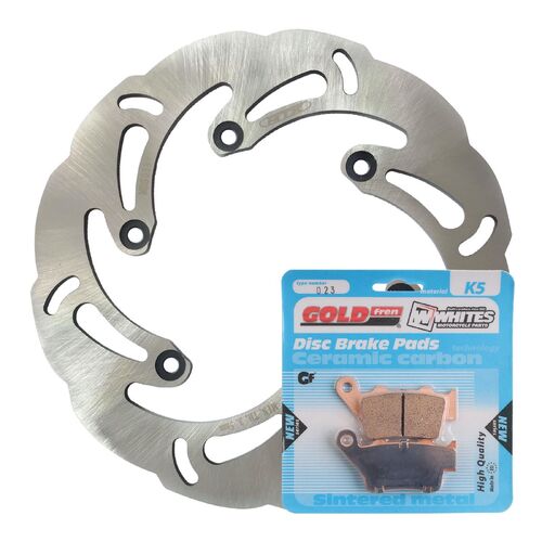 Brake Disc & Pad Rear Kit Wave for KTM 300 EXC 1998-1999 2000 2001 2002 2003