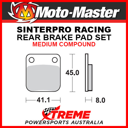 Moto-Master Husqvarna CR125 92-95 Racing Sintered Medium Rear Brake Pads 090011