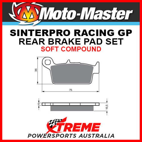 Moto-Master Gas-Gas EC125 01-02,10-16 Racing GP Sintered Soft Rear Brake Pads 091812