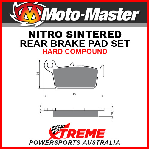 Moto-Master Kawasaki KX250 1995-2008 Nitro Sintered Hard Rear Brake Pads 091821