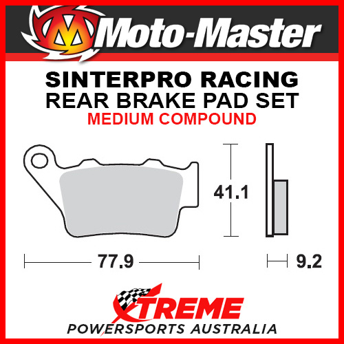 Moto-Master Husaberg FC350 1996-1997 Racing Sintered Medium Rear Brake Pads 093211