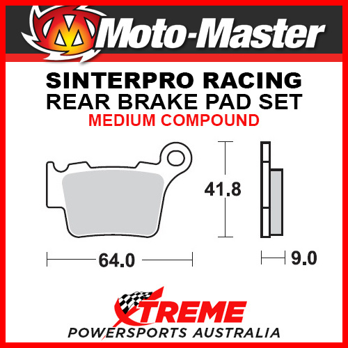 Moto-Master Husqvarna TXC450 2008-2010 Racing Sintered Medium Rear Brake Pad 094411