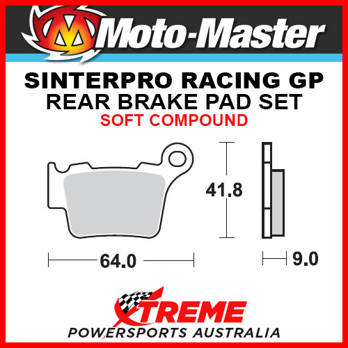 Moto-Master Husqvarna FX350 2017 Racing GP Sintered Soft Rear Brake Pad 094412