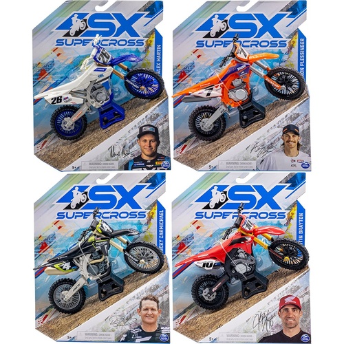 1.10 New-Ray Supercorss Motorcycle Assorted (4/Box) Bike Models