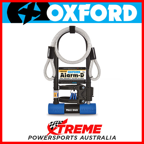 Oxford Security 14mm Shackle Max Duo D-lock with Integral Alarm MX Bike