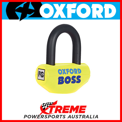 Oxford Security 12.7mm Shackle Yellow Boss Strong Disc Lock MX Motorcycle Bike