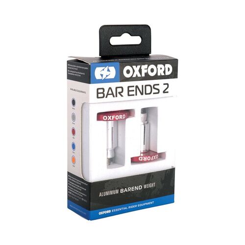 Oxford Handlebar Bar Ends 2 Red Anodised