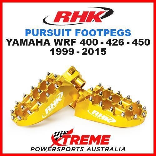 RHK MX GOLD ALLOY PURSUIT FOOTPEGS YAMAHA WR400F WR426F WR450F WRF 1999-2015