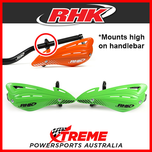 RHK XS Wrap Green Uni Hand Guard Handguards Set, High Mount 7/8" Handlebar