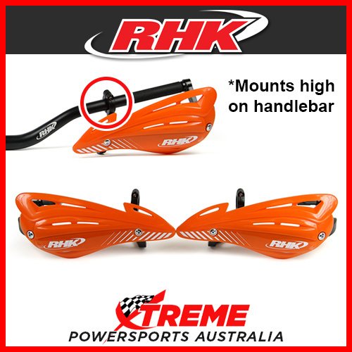 RHK XS Wrap Orange Uni Hand Guard Handguards Set, High Mount 7/8" Handlebar