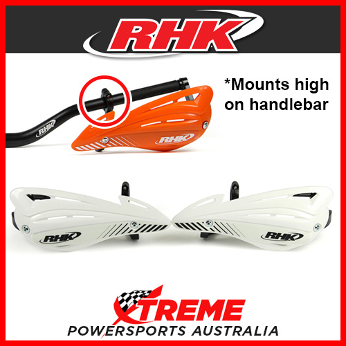 RHK XS Wrap White Uni Hand Guard Handguards Set, High Mount 7/8" Handlebar