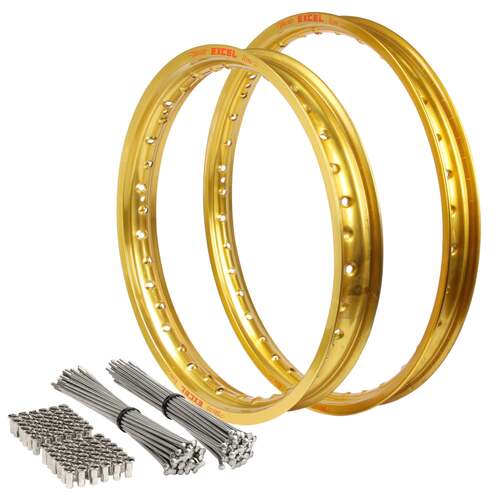 Excel Front/Rear Gold Rim & Spoke Set for Husqvarna TE 300 2014-2025