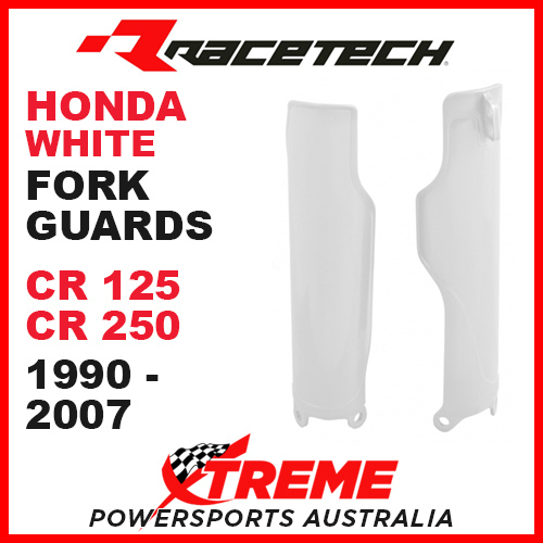 Rtech Honda CR125R CR250R 1990-2007 White Fork Guards Protectors