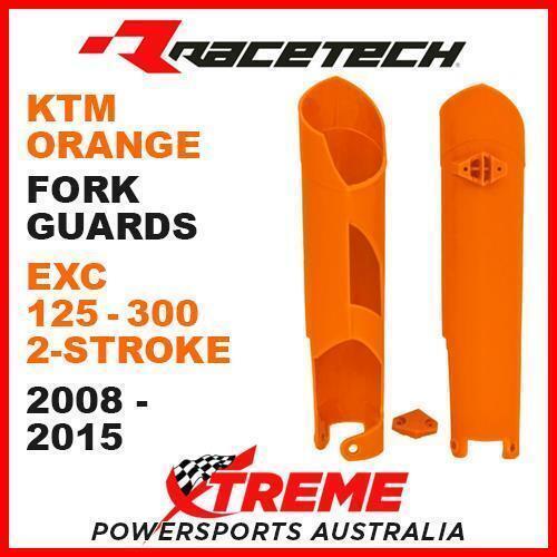 Rtech KTM EXC 125 200 250 300 2-Stroke 2008-2015 Orange Fork Guards Protectors