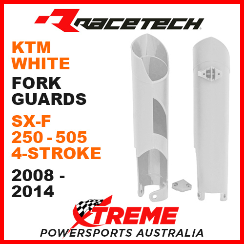 Rtech KTM SXF SX-F 250 350 450 505 2008-2014 White Fork Guards Protectors