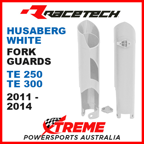 Rtech Husaberg TE250 TE300 2011-2014 White Fork Guards Protectors