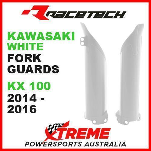 Rtech Kawasaki KX100 KX 100 2014-2018 White Fork Guards Protectors