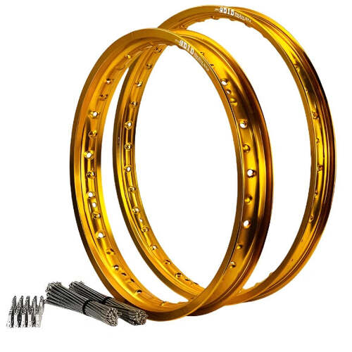 DID Gold Front/Rear OEM Rim & Bulldog Spoke Set for Gas Gas MC 250F 2021-2025