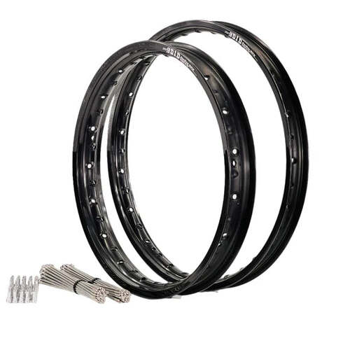 DID Black Front/Rear OEM Rim & Bulldog Spoke Set for Gas Gas MC 125 2021-2025