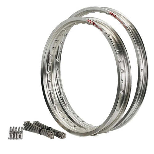 DID Silver Front/Rear OEM Rim & Bulldog Spoke Set for Husaberg TE 125 12-14