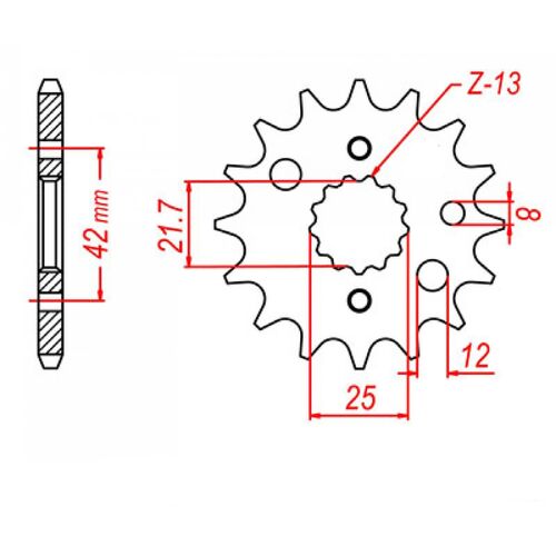 MTX 13 Tooth Front Sprocket for Kawasaki GPZ600R 1985-1988