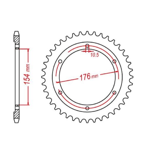 MTX 44 Tooth Rear Sprocket for Honda CB1000R 2018-2022