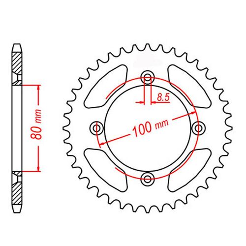 MTX 38 Tooth Rear Sprocket for Honda CRF110F 2012-2023