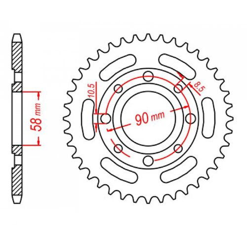 MTX 35 Tooth Rear Sprocket for Honda CBX250F 1986