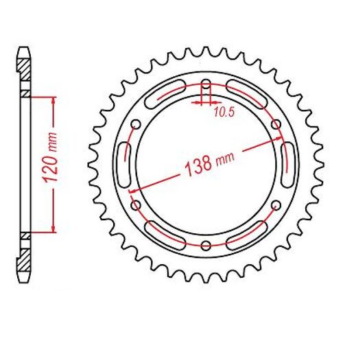 MTX 38 Tooth Rear Sprocket for Honda CBR250R 2011-2014