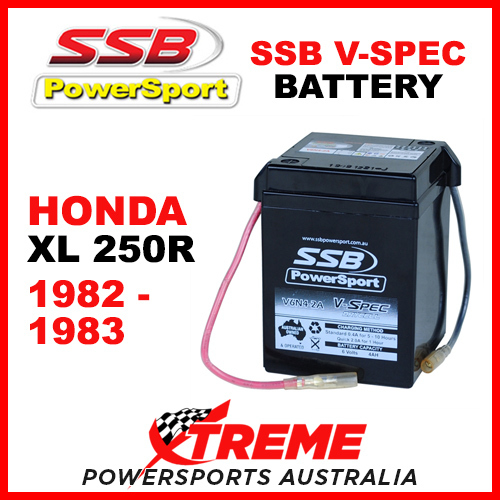 SSB Honda XL250R XL 250R 1982-83 6V V-SPEC Dry Cell High Performance AGM Battery