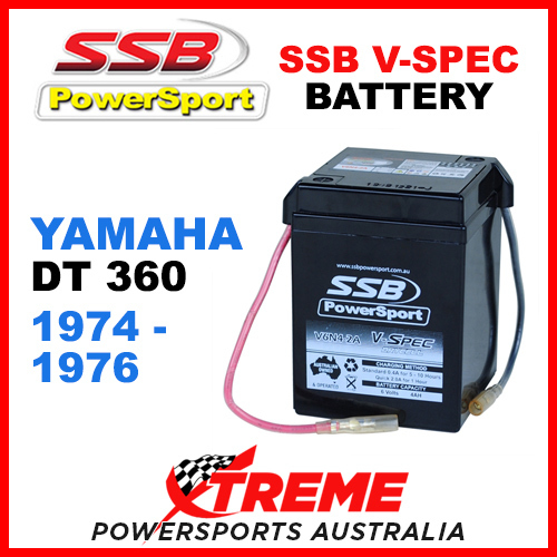 Yamaha DT360 DT 360 1974 SSB 6V V-Spec Dry Cell AGM Battery 4-V6N4-2A