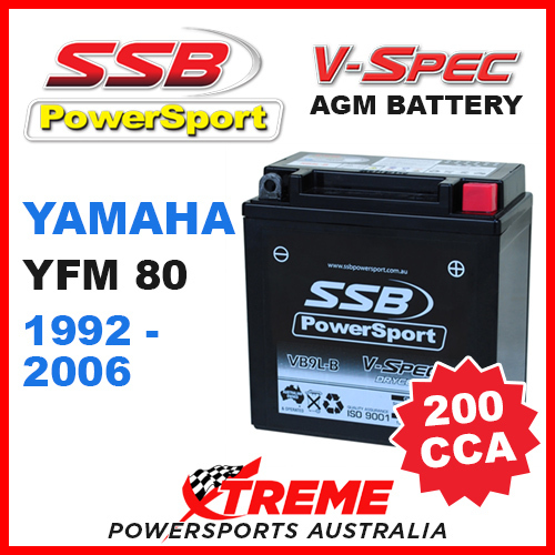 SSB 12V V-SPEC DRY CELL 200 CCA AGM BATTERY YAMAHA YFM80 YFM 80 1992-2006