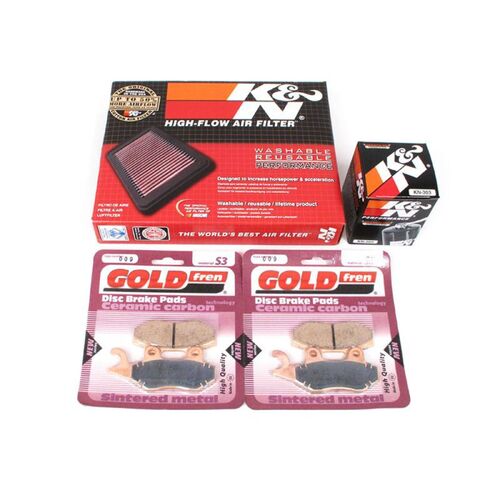 Service Kit for Kawasaki NINJA 300 EX300 2014 Air & Oil Filter Fr/Rr Brake Pads