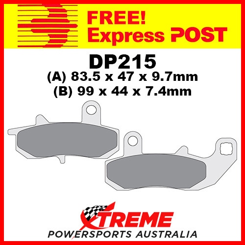 Yamaha DTZ 125 Tenere/Tenere 89-90 DP Brakes Sintered Metal Rear Brake Pad