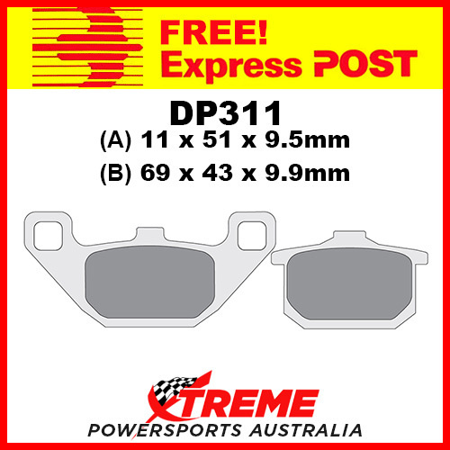 DP Brakes Kawasaki EN 500 A1-A3/B1-B2/C1-C9 90-04 Sintered Metal Front Brake Pad