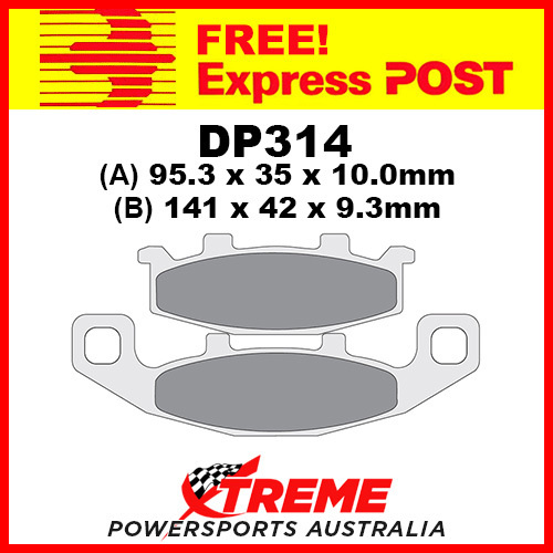 DP Brakes Kawasaki EX500 Ninja 1994-1997 Sintered Metal Front Brake Pad