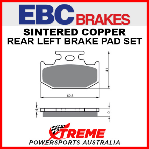 EBC Yamaha YZ400F 1998 Sintered Copper Rear Brake Pad