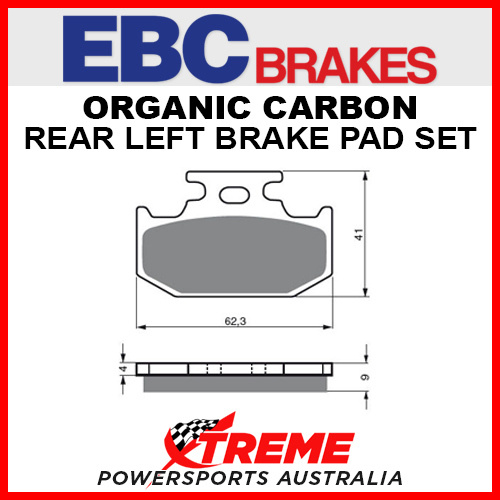 EBC Yamaha YZ400F 1998 Organic Carbon Rear Brake Pad