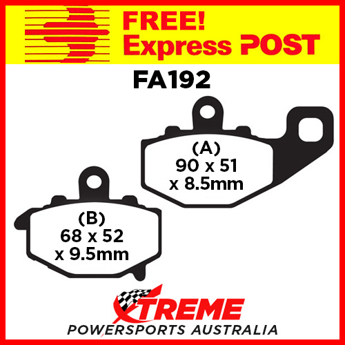 Kawasaki Z 1000 SX Non ABS 14-16 EBC HH Sintered Rear Brake Pads, FA192HH