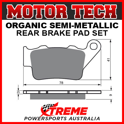 Motor Tech TM Racing EN 300 2000 Semi-Metallic Rear Brake Pads FA208