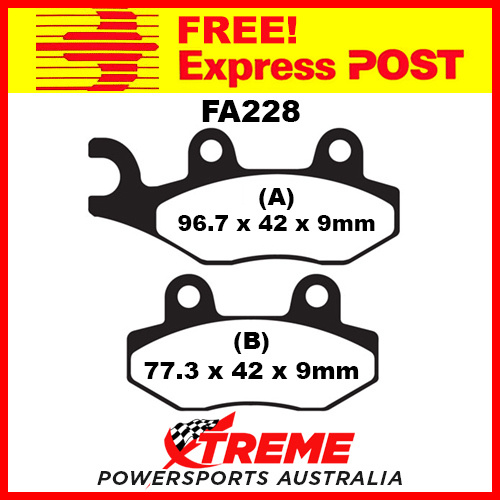 Kymco Yup 50 01-09 EBC Front HH Sintered Brake Pads, FA228HH