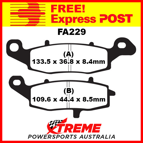 Kawasaki Z 750 S 05-07 EBC Front Left Organic Brake Pads, FA229