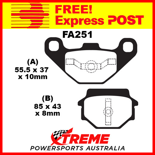 Husqvarna CR 125 1991 EBC Organic Rear Brake Pads, FA251