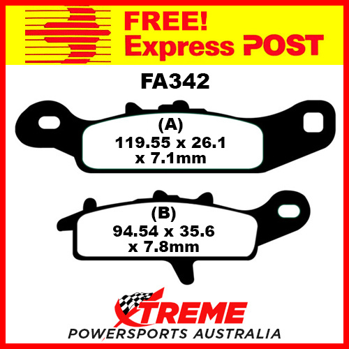 Kawasaki KFX 450 R Quad 08-14 EBC Sintered Copper Front Left Brake Pads, FA342R