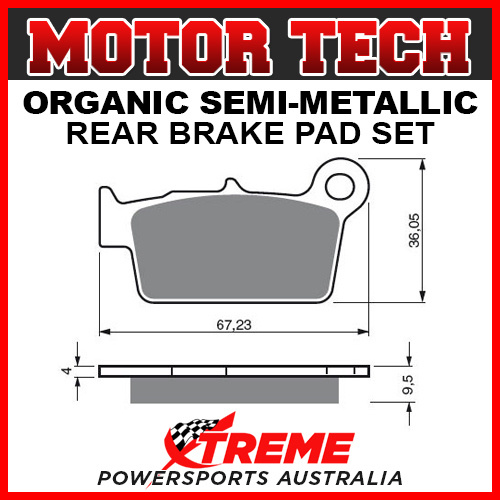 Motor Tech TM Racing EN 300 2005-2016 Semi-Metallic Rear Brake Pad FA367